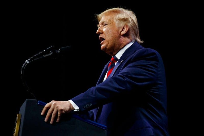 President Donald Trump speaks to the International Association of Chiefs of Police Annual Conference and Exposition, at the McCormick Place Convention Center Chicago, Monday, Oct. 28, 2019, in Chicago.