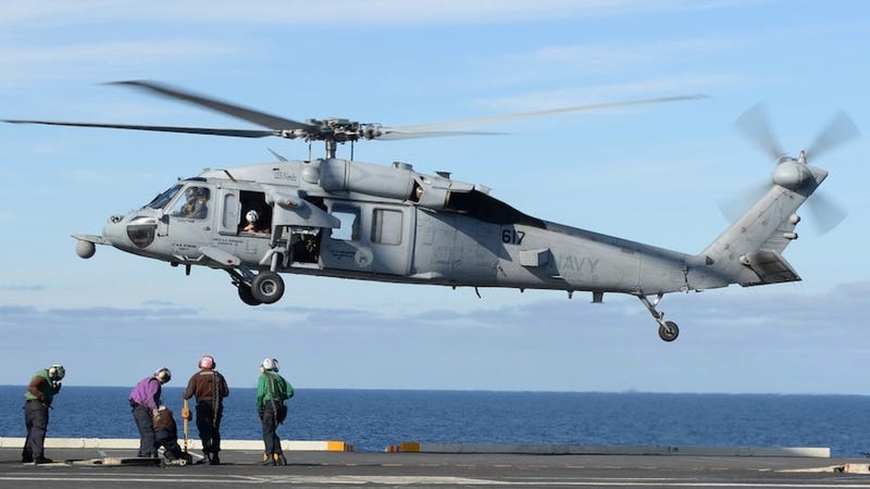 U.S. Navy helicopter, human remains recovered off California