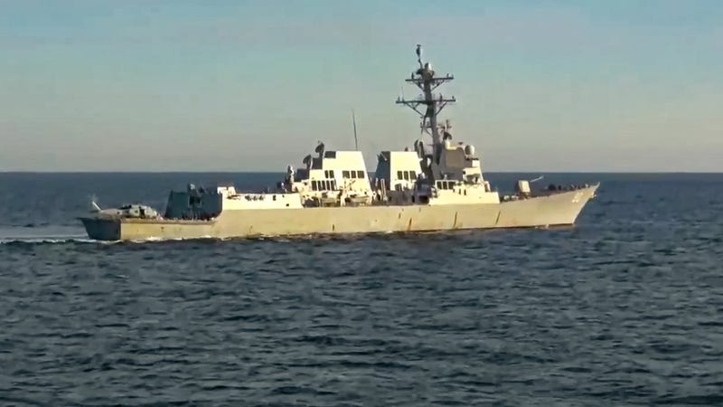 Russia says it pushed U.S. destroyer from area near its waters