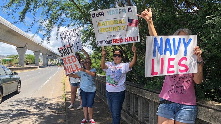 US defense chief in Hawaii amid distrust after fuel spill