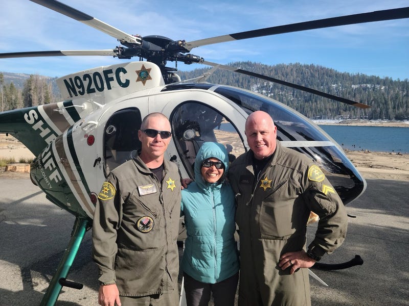 From left to right: Deputy TFO Tim Jacobsen, Jolly Bose, Deputy Pilot Mike Sill.