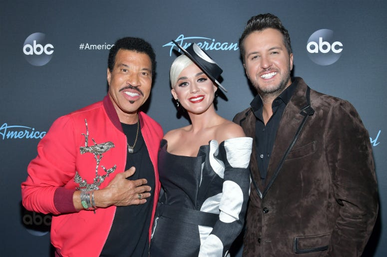 Lionel Richie, Katy Perry and Luke Bryan attend ABC's "American Idol" Finale on May 19, 2019