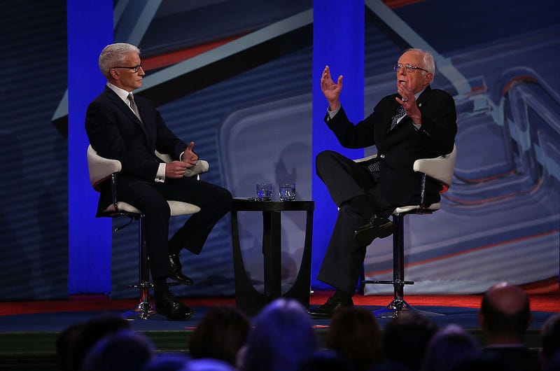 Anderson Cooper and Bernie Sanders town hall