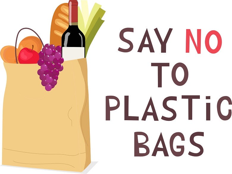 "Say no to plastic bags" graphic