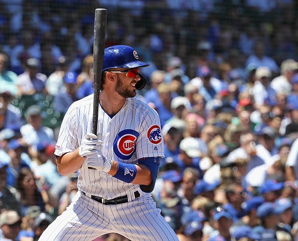 Cubs slugger Kris Bryant waits for a pitch at Wrigley Field.