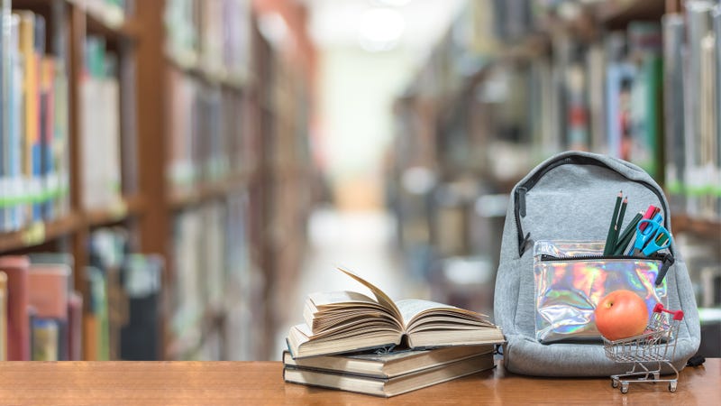 Backpack and books