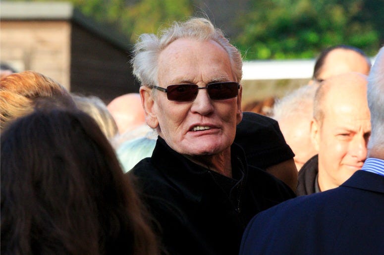 Ginger Baker attends the funeral of Jack Bruce