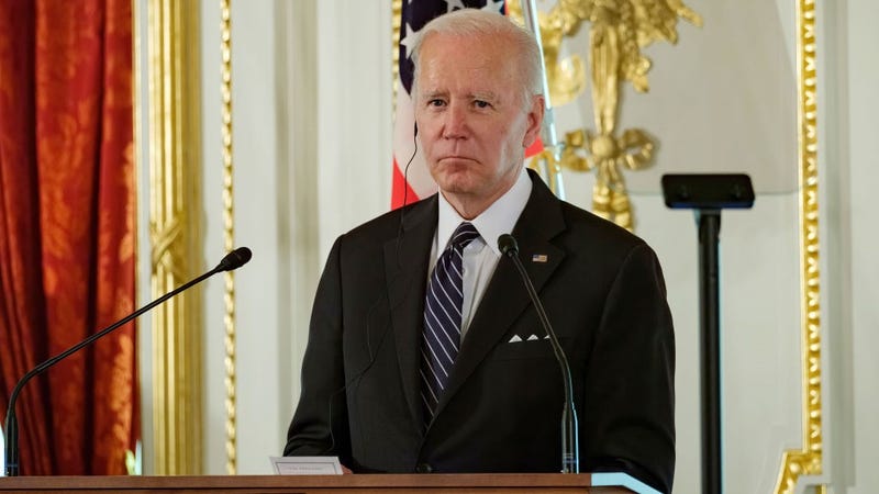 U.S. President Joe Biden attends a joint press conference with Japanese Prime Minister Fumio Kishida following their bilateral summit at the Akasaka State Guest House on May 23, 2022 in Tokyo, Japan.
