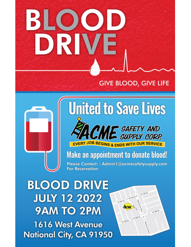 ACME Safety and Supply Corp. National City Blood Drive