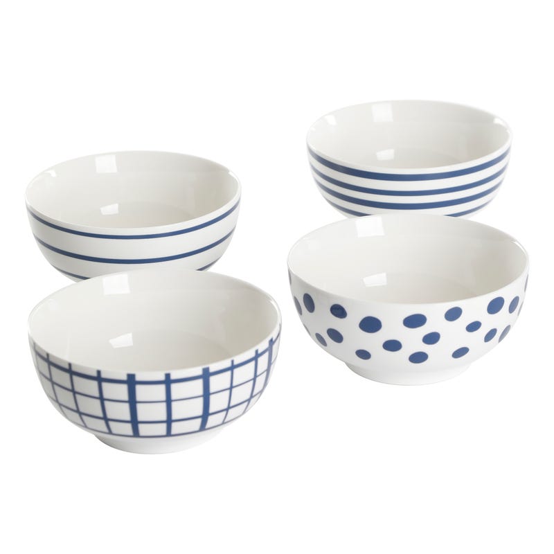 Blue & White Assorted Fine Ceramic Bowls