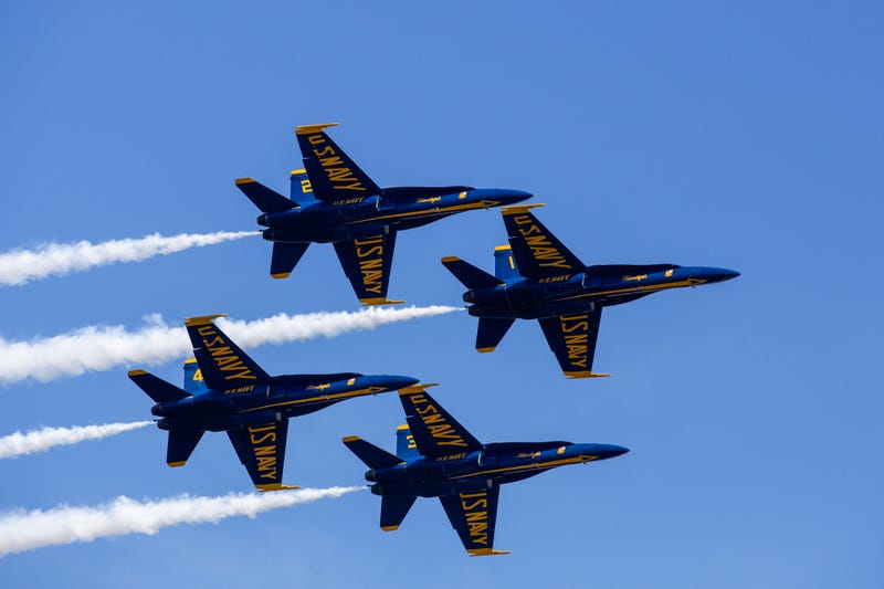 Four Blue Angels over the skies of Lake Washington
