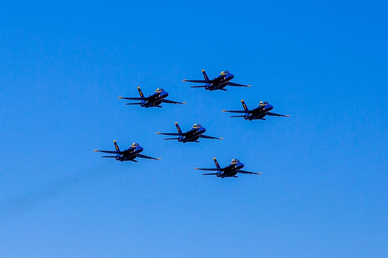 Blue Angels in formation over Seattle