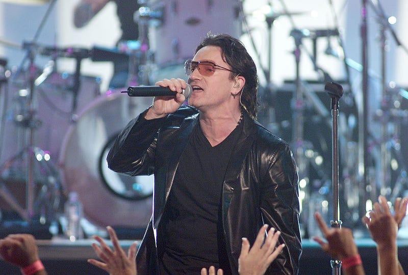 Lead singer of U2, Bono, performs live at the My VH1 Music Awards at the Shrine Auditorium, Thursday, November 30, 2000