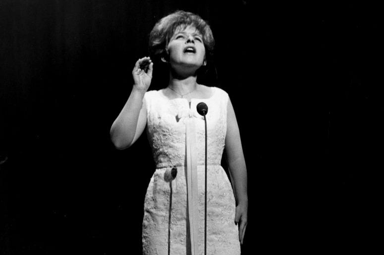 Popular American singer Brenda Lee performing on stage.
