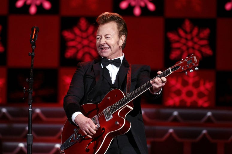 Brian Setzer Orchestra performing at Christmastime.