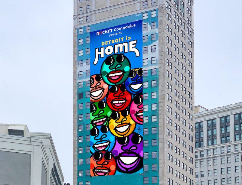 Mockup of new Broderick Tower mural