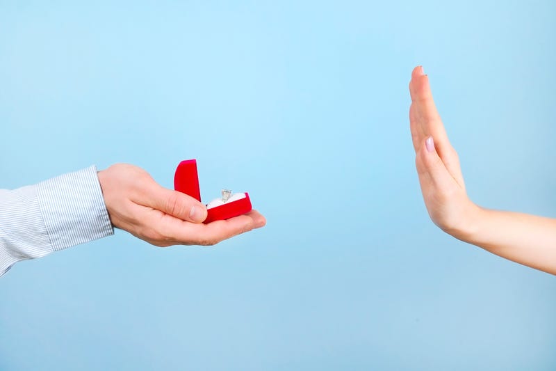 Woman refusing a proposal