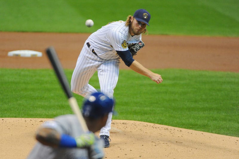 Sep 19, 2020; Milwaukee, Wisconsin, USA; Milwaukee Brewers relief pitcher Corbin Burnes (39) delivers a pitch against the Kansas City Royals in the first inning at Miller Park. Mandatory Credit: Michael McLoone-USA TODAY Sports