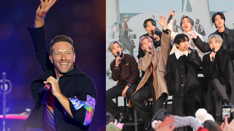 Chris Martin and BTS
