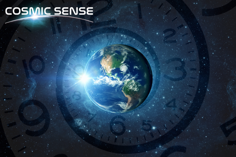 Earth with clock behind it