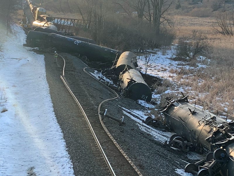 Train cars derailed in Plymouth