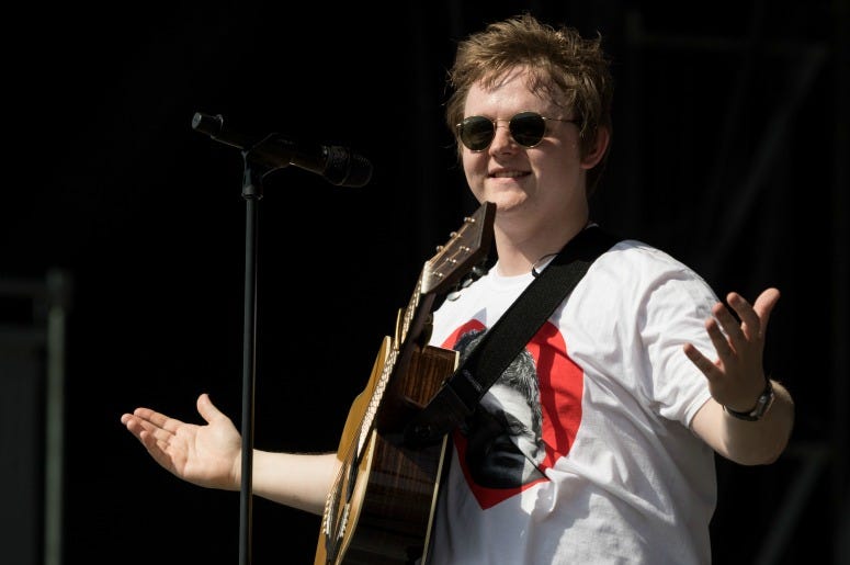 Lewis Capaldi performs on the Other Stage during day four of Glastonbury Festival