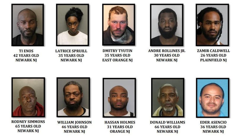 Mugshots of some people arrested during sweep.