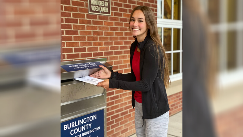 Caroline Brinkman votes for the first time.