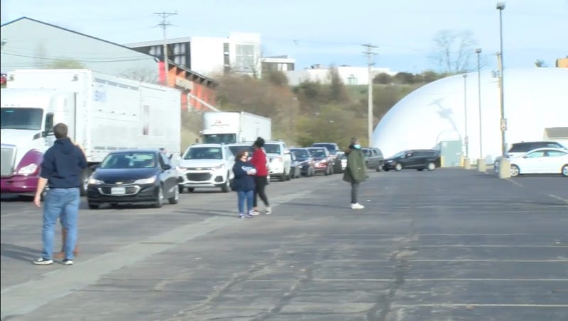 Cars lined up