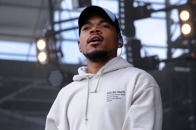 Chance The Rapper performs during Nickelodeon's Second Annual SlimeFest at Huntington Bank Pavilion