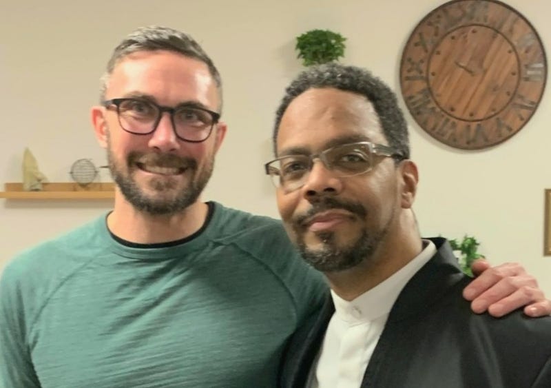 Eric Marsh of The Fathering Circle and Toby Fraser of Lutheran Settlement House work with the People's Emergency Center to host weekly talks for men dealing with domestic violence.