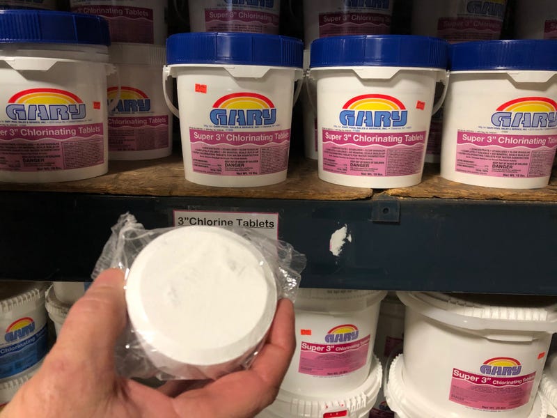 Chlorine tablet at Gary Pools and Leisure. February 1, 2021