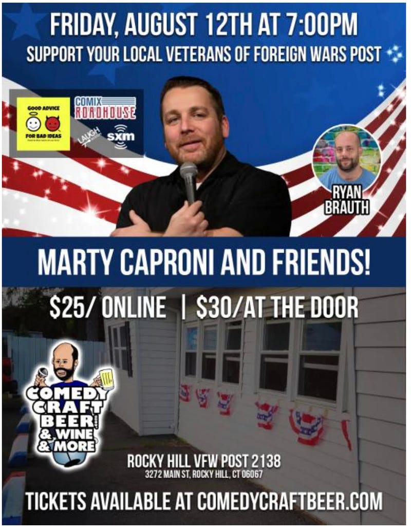 Comedy Craft Beer Night 8-12 7pm