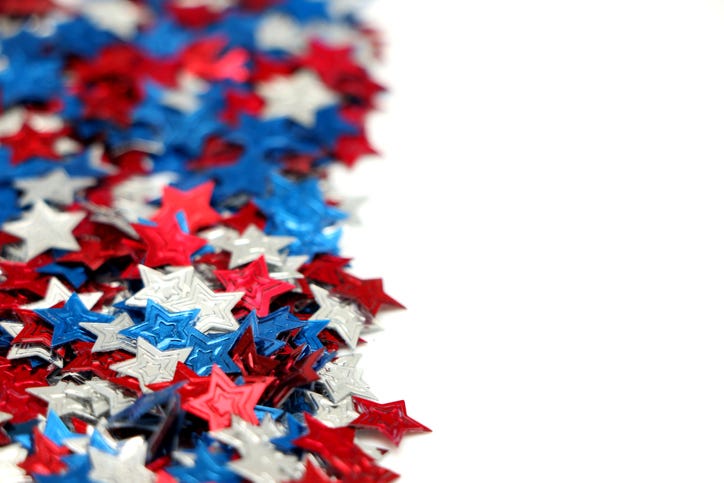 red white and blue confetti