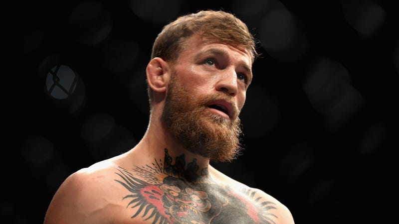 Conor McGregor looks on before fighting Khabib Nurmagomedov at UFC 229.