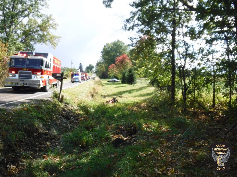 A general view of the accident scene involving Browns defensive end Myles Garrett on September 26, 2022.