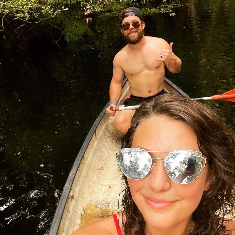 Pike and Lauryn canoeing down the Wekiva River