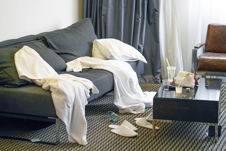 Dirty hotel room