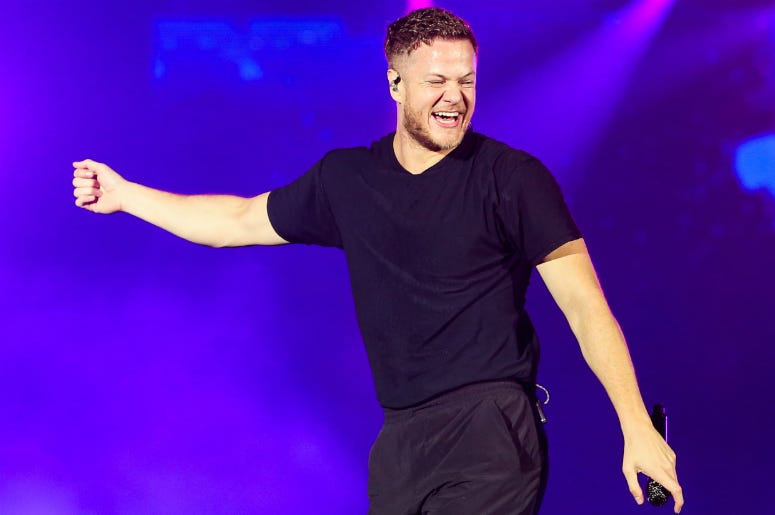 Dan Reynolds of Imagine Dragons performs on stage during Rock in Rio 2019