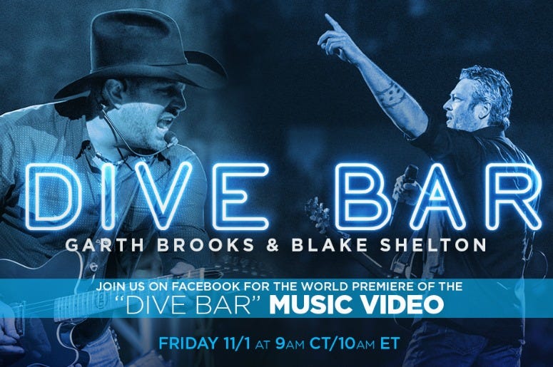 Garth Brooks And Blake Shelton Jump In For 'dive Bar' Video