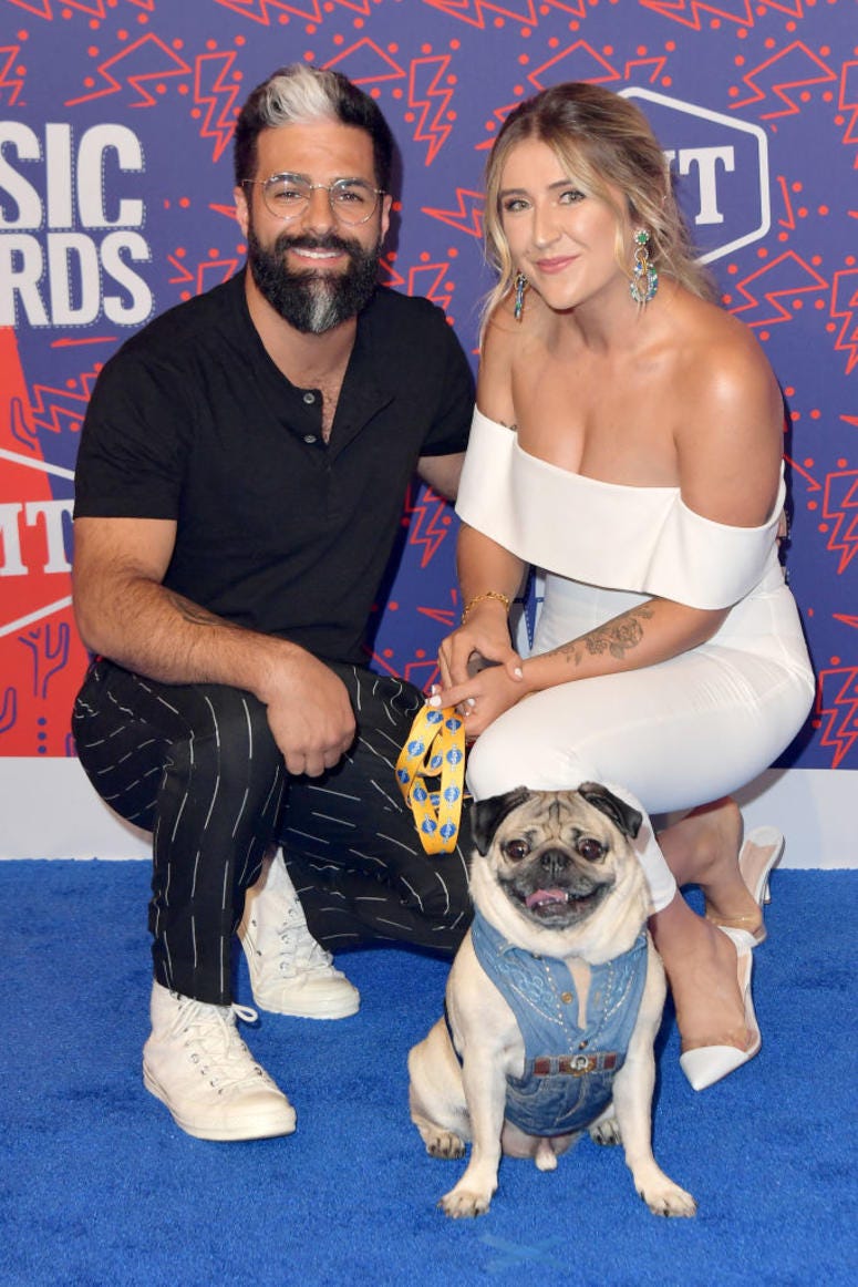 Doug the Pug and guests attend the 2019 CMT Music Awards at Bridgestone Arena on June 05, 2019 in Nashville, Tennessee