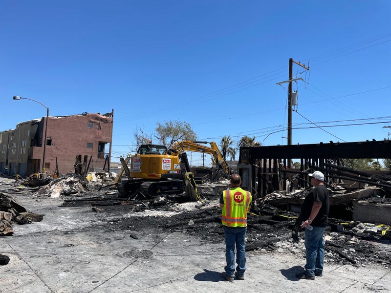 Scene of a massive fire in downtown Las Vegas