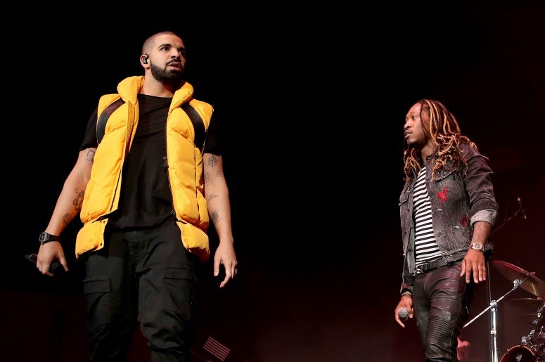 Drake and Future during day 2 of the Coachella Valley Music And Arts Festival at the Empire Polo Club on April 15, 2017