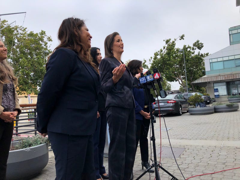Oakland Mayor Libby Schaaf speaking to reporters on Wednesday.