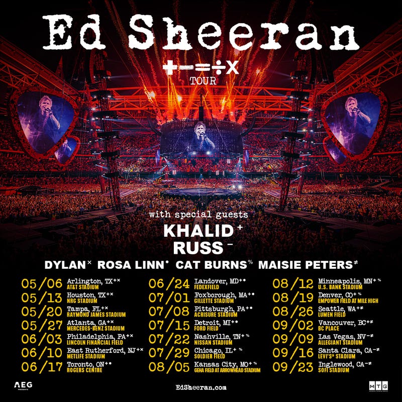 Ed Sheeran Mathematics Tour dates