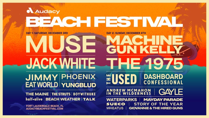 Audacy Beach Festival in Fort Lauderdale on December 3 & 4, 2022