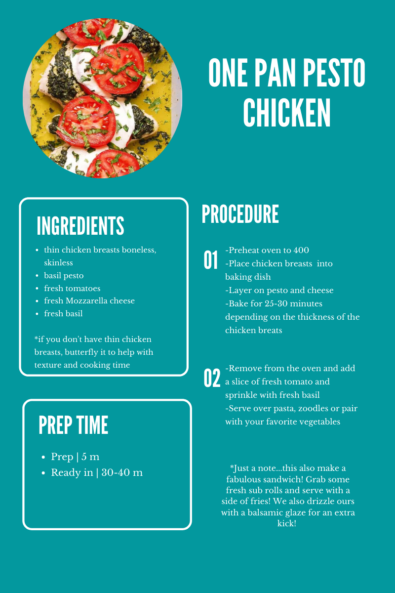 Elyse's One Pan Pesto Chicken recipe