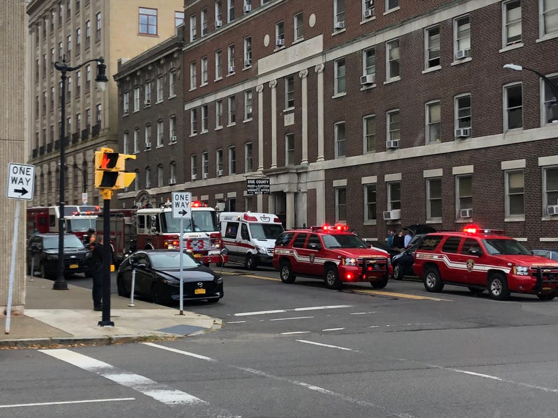 Emergency vehicles outside of Erie County Board of Elections. September 28, 2020