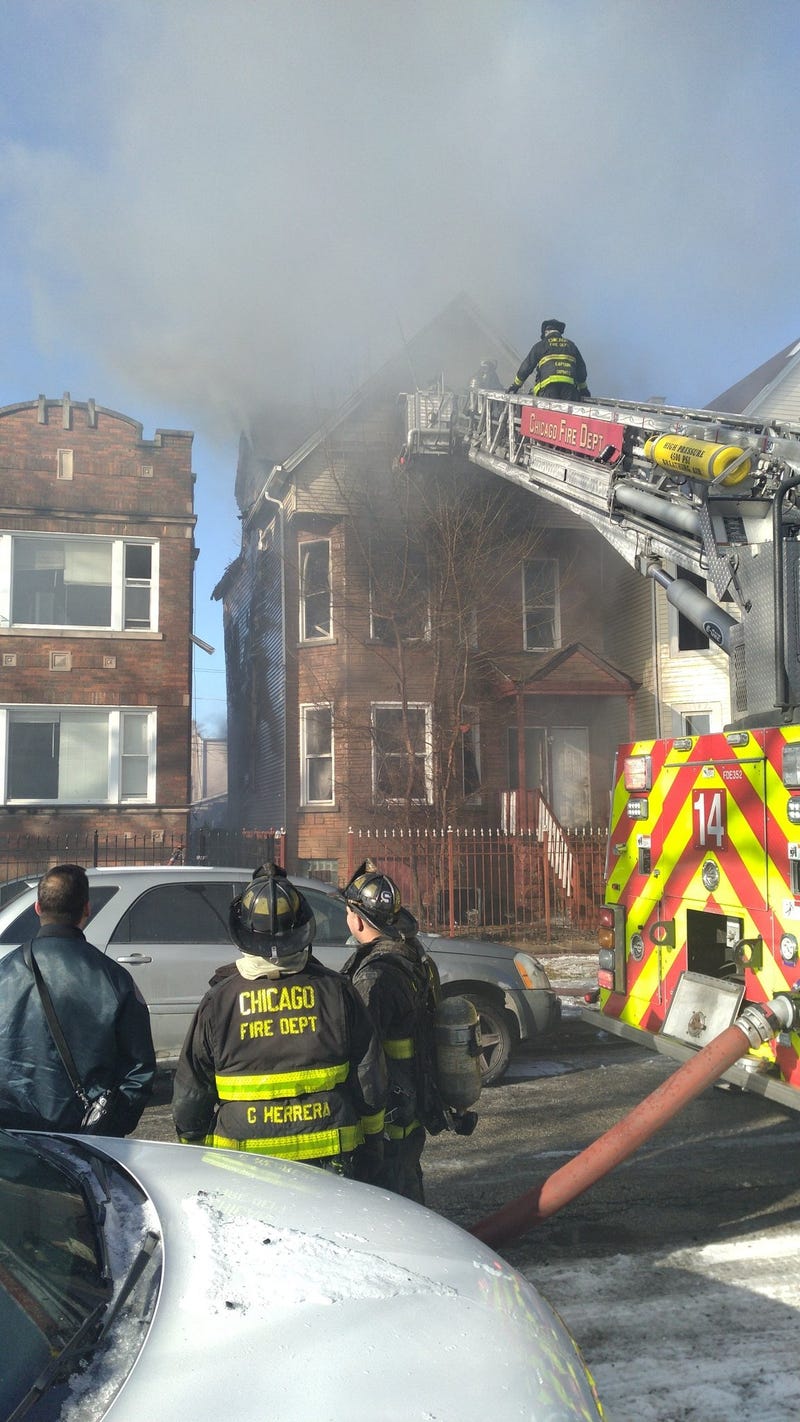 Crews respond to a fire Thursday, Jan. 21, in the 500 block of North Lawler Avenue.