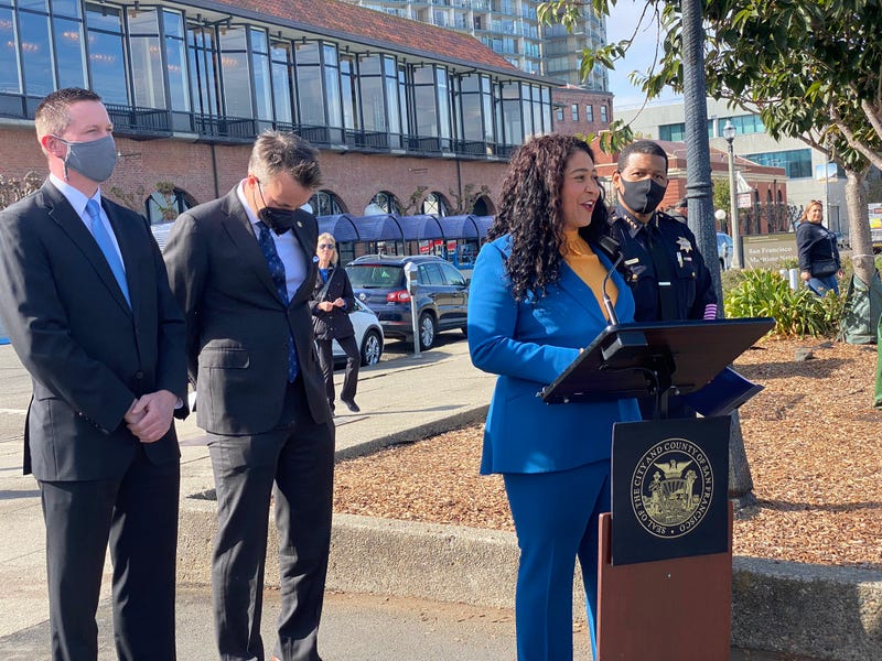 San Francisco Mayor London Breed announcing the launch of a new cash rewards program to help catch car thieves.